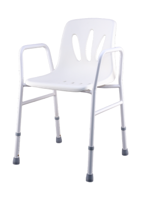 Silla de ducha concha esmaltada blanca